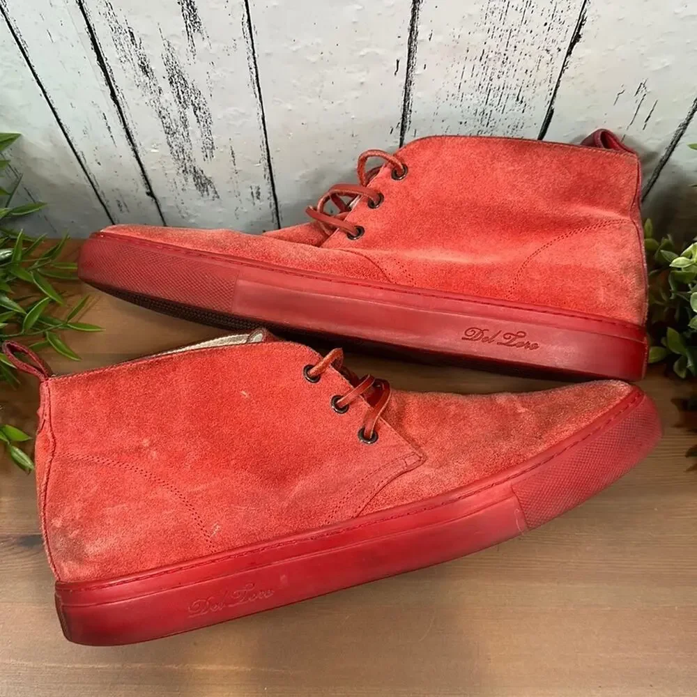 Del Toro Men's Red Suede‎ Chukka Sneaker Size 11